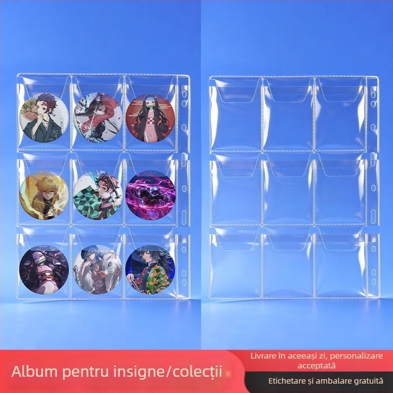 Album-binder en gros pentru carduri anime, cu pagini interioare transparente, 11 găuri