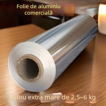 folie de aluminiu comercială, rolă mare pentru grătar și livrare, izolată și îngroșată, 613/615, lățime 30-45 cm, grosime 20 µm