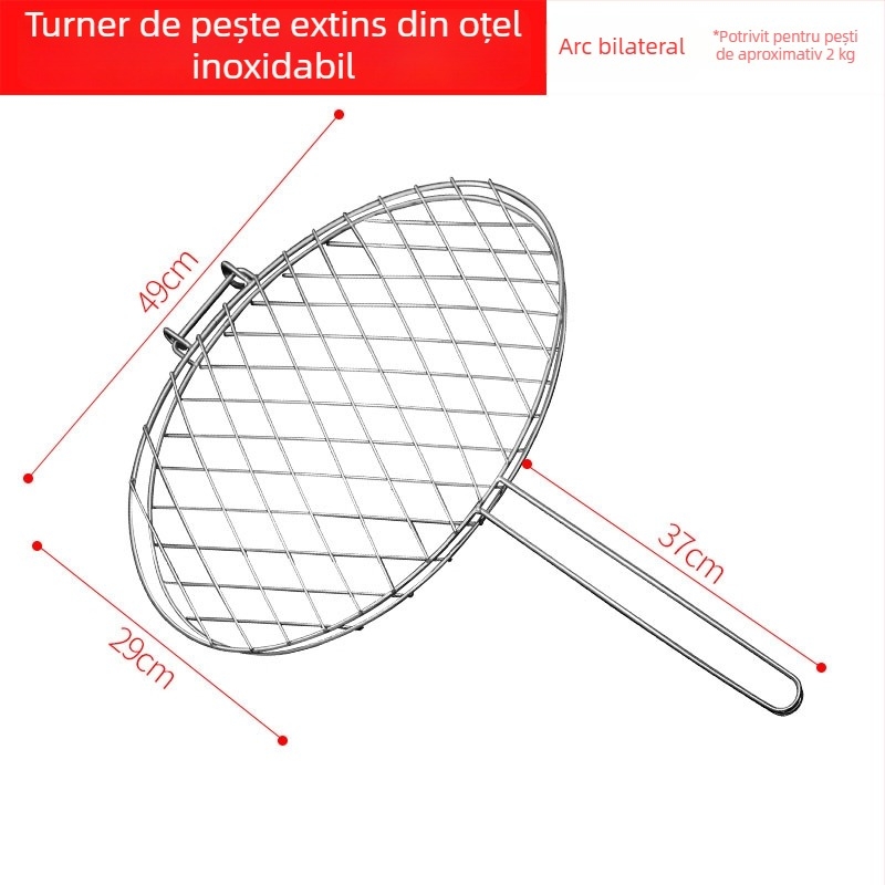 Clip de grătar dublu din oțel inoxidabil pentru pește și carne – grătar exterior cu cărbuni, încăpător pentru patru burgeri