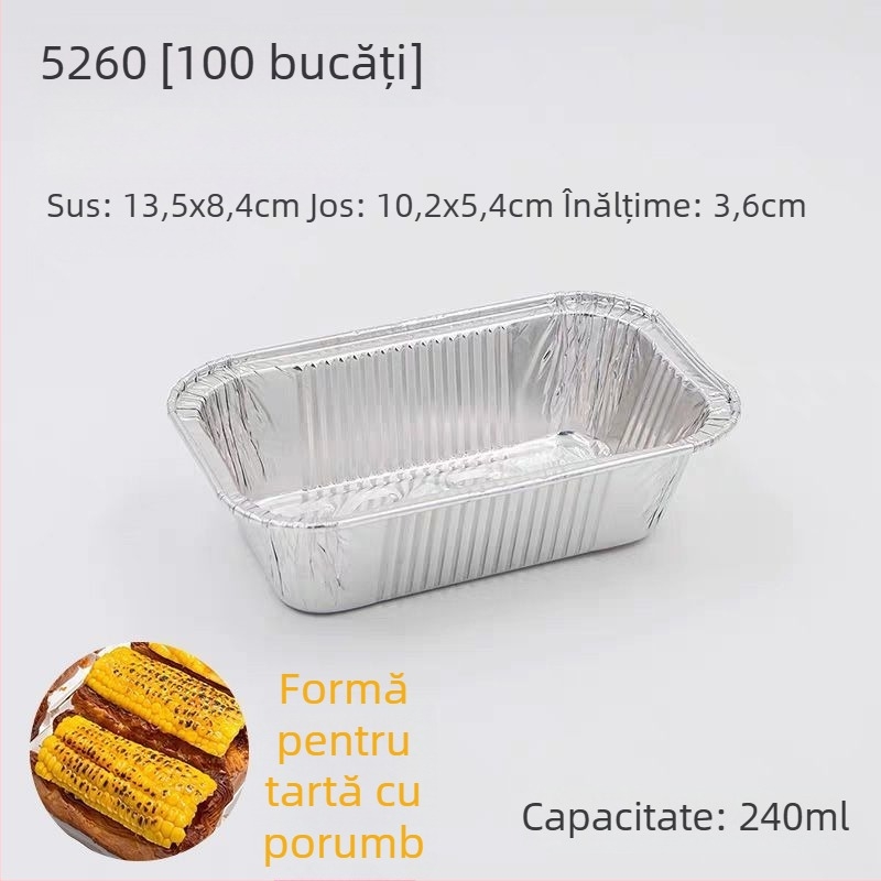 Formă de tartă din folie de aluminiu, unică folosință, pentru tartă cu porumb