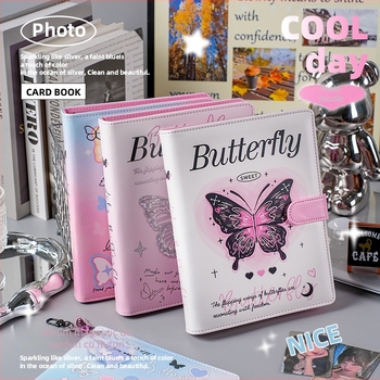 Album foto din piele cu patru compartimente în formă de fluture pentru poze Polaroid de 3 inch – amintiri ale fanilor