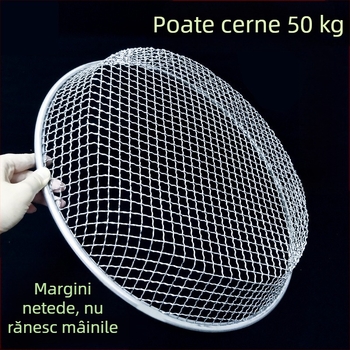 Sită circulară de grădină pentru nisip și pământ, sită metalică industrială cu plasă mai groasă și ochiuri mari