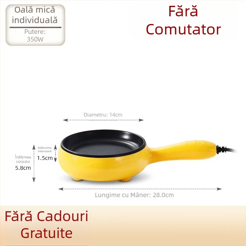 Fierbător electric pentru ouă cu bază plată, mini omletieră și aburitor de ouă