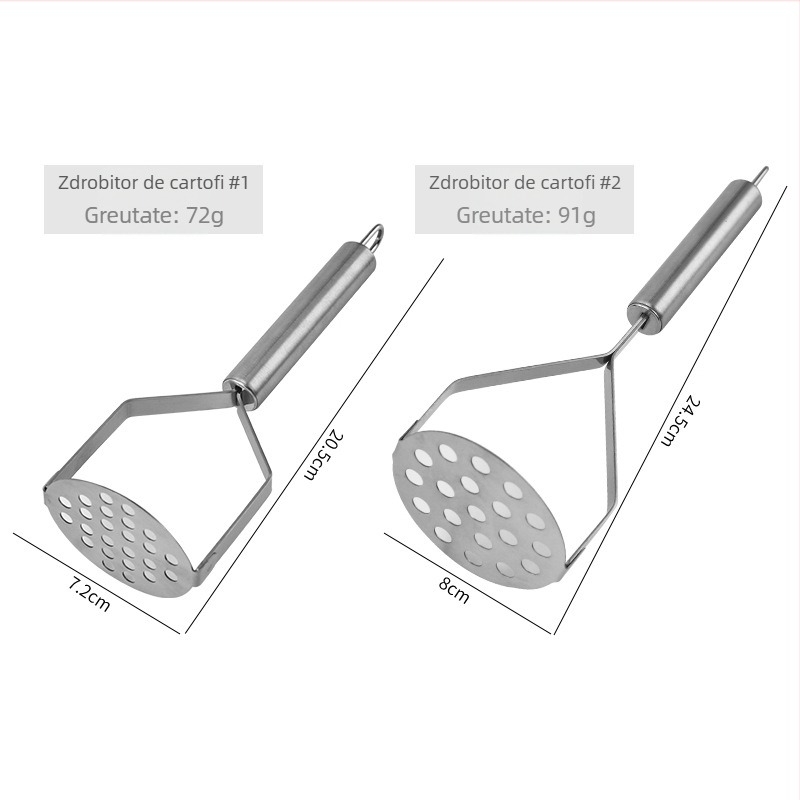 Set creativ de presă pentru cartofi din oțel inoxidabil pentru bucătărie, cu instrument pentru piure de usturoi, cartofi dulci și dovleac