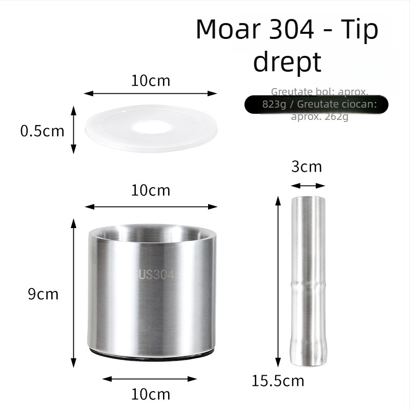 Mojar din oțel inoxidabil 304 pentru usturoi, zdrobitor manual, ustensilă de bucătărie