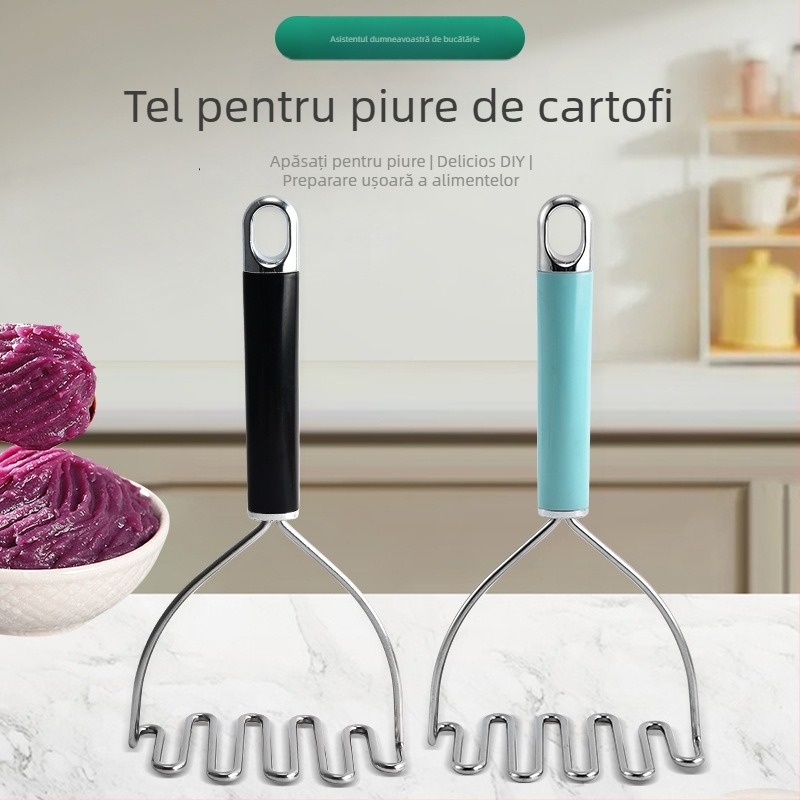 Zdrobitor de cartofi din oțel inoxidabil, formă ondulată, pentru dovleac și cartofi dulci, pentru hrana bebelușilor