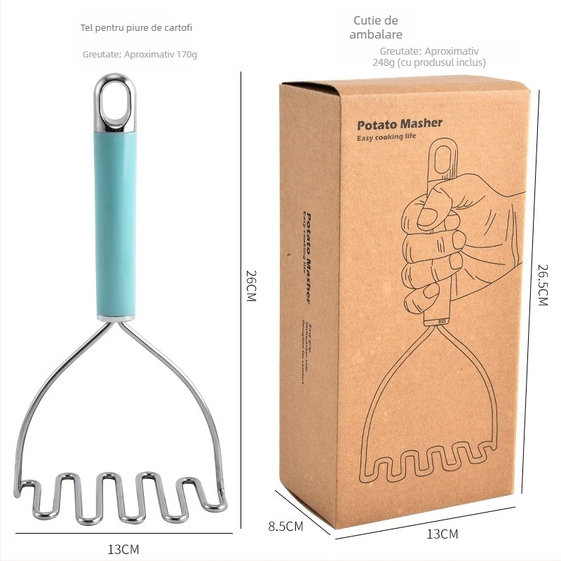 Zdrobitor de cartofi din oțel inoxidabil, formă ondulată, pentru dovleac și cartofi dulci, pentru hrana bebelușilor