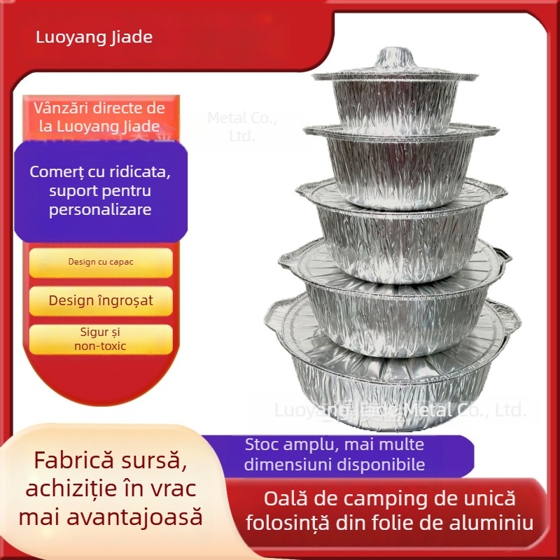 Oală din folie de aluminiu, de unică folosință, pentru hot pot și camping