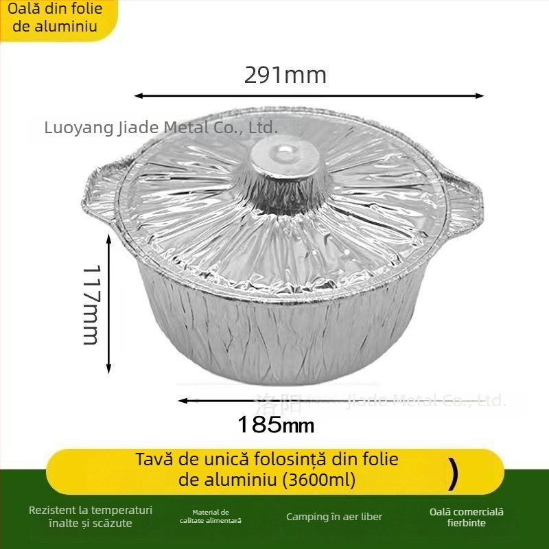 Oală din folie de aluminiu, de unică folosință, pentru hot pot și camping