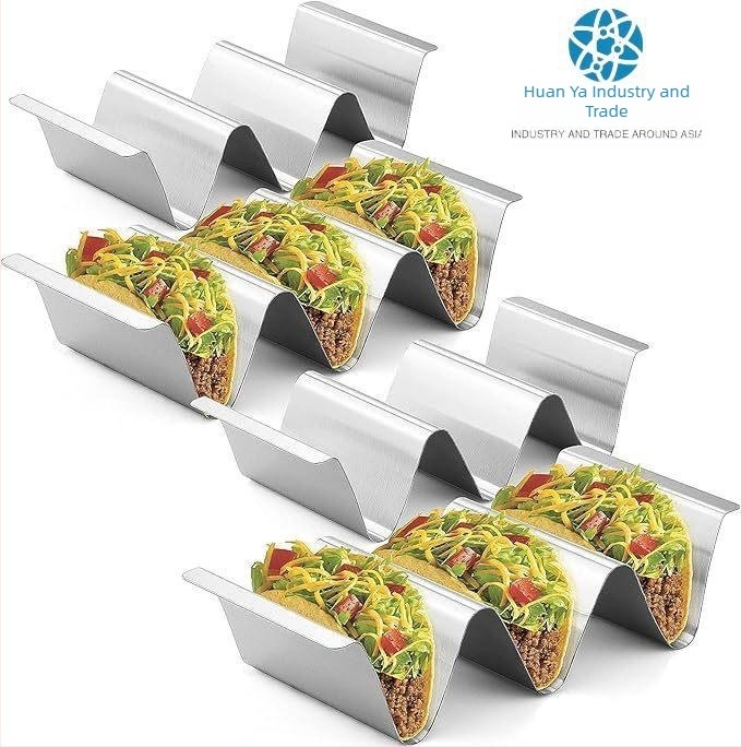 Set de 7 piese din oțel inoxidabil – tăvi ondulate pentru tacos și tortile
