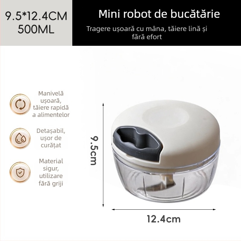 Unelte de bucătărie multifuncționale pentru usturoi, ghimbir, carne și piure de bebeluși — zdrobitor manual mic