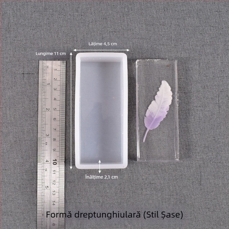 Formă din silicon pentru rășină cristalină DIY — dreptunghiular pentru insecte, plante și flori, formă pătrată cu finisaj oglindă