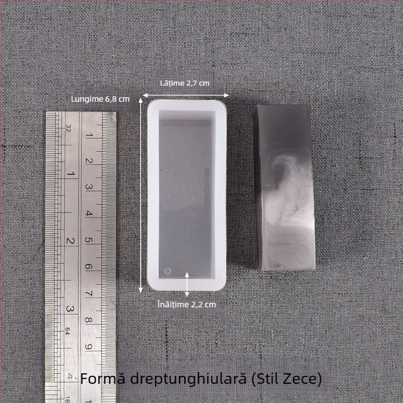 Formă din silicon pentru rășină cristalină DIY — dreptunghiular pentru insecte, plante și flori, formă pătrată cu finisaj oglindă