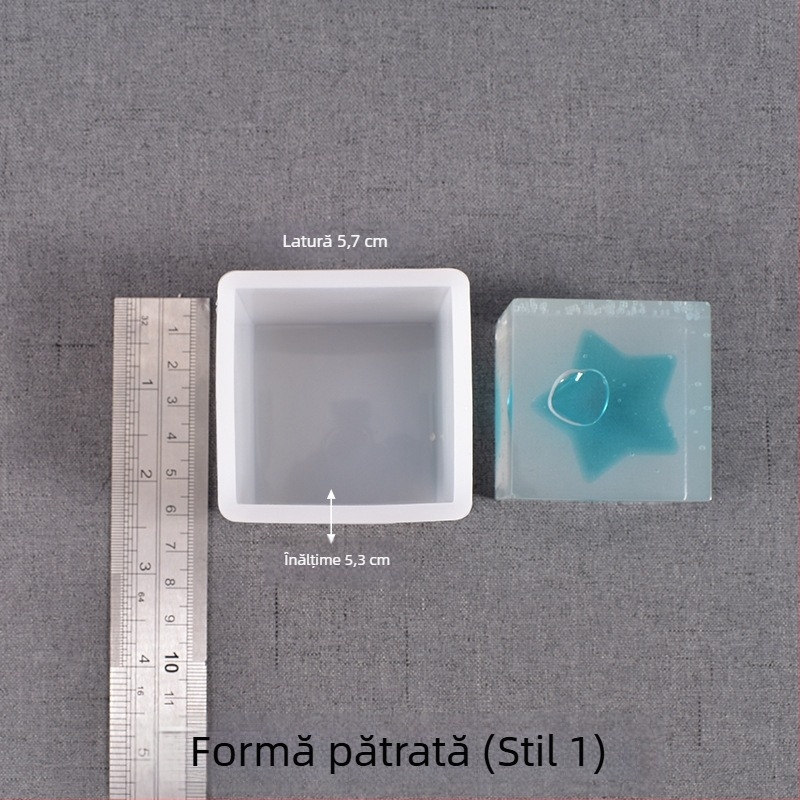 Formă din silicon pentru rășină cristalină DIY — dreptunghiular pentru insecte, plante și flori, formă pătrată cu finisaj oglindă