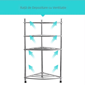 Raft de colț din oțel inoxidabil pentru baie și bucătărie, pliere, multifuncțional