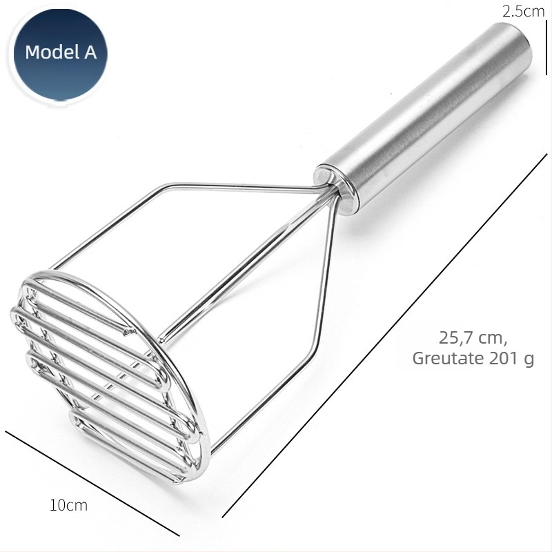 Zdrobitor de cartofi din oțel inoxidabil cu presă din silicon – ustensilă de bucătărie pentru piure de cartofi și cartofi mov