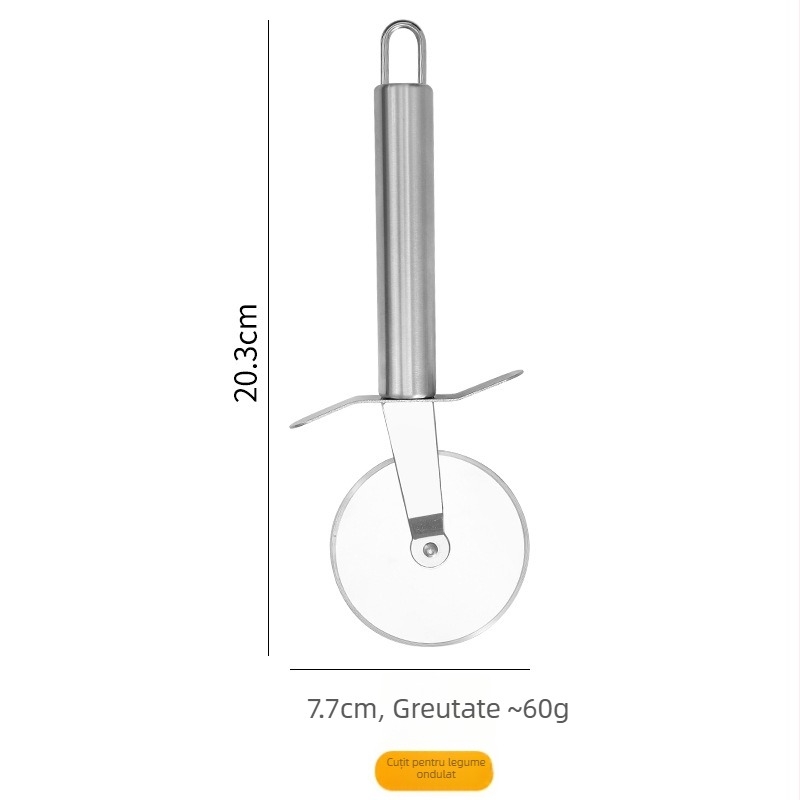 Set de ustensile bucătărie din oțel inoxidabil: răzuitor, curățător de legume, cuțit pentru pizza, lingură de înghețată