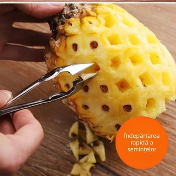 Cuțit de banane din oțel inoxidabil, lamă mică curbată, pentru tăierea ananasului, jackfruitului și prazului