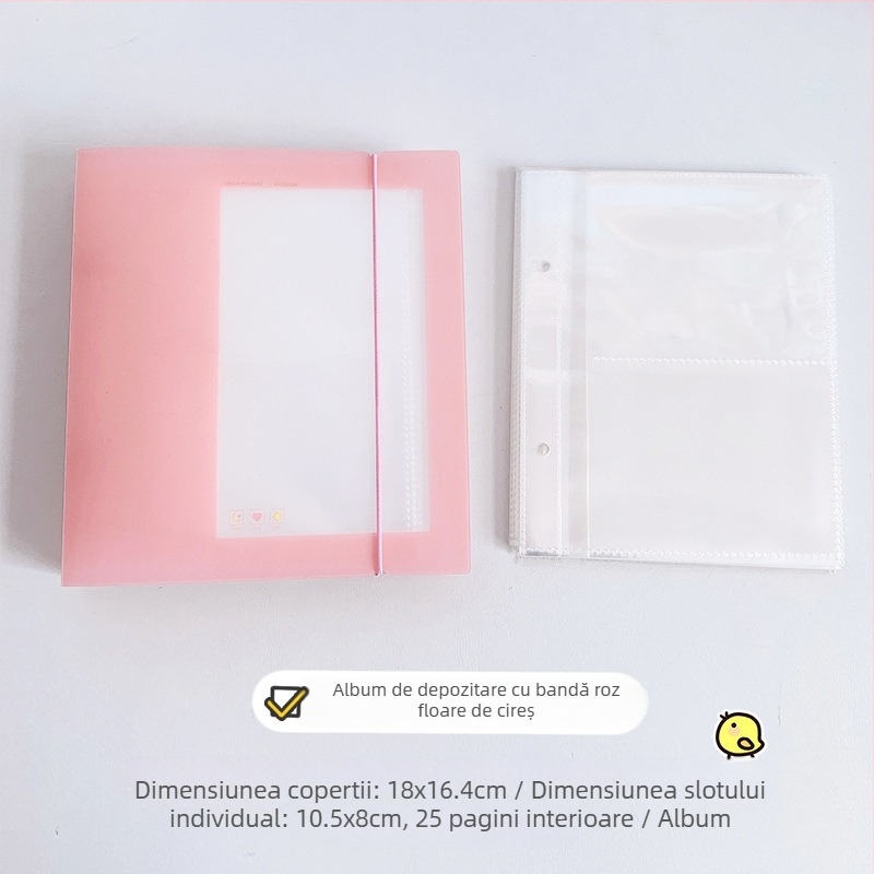 Album transparent cu pagini de inserție pentru carduri, fotografii, cărți poștale și autocolante