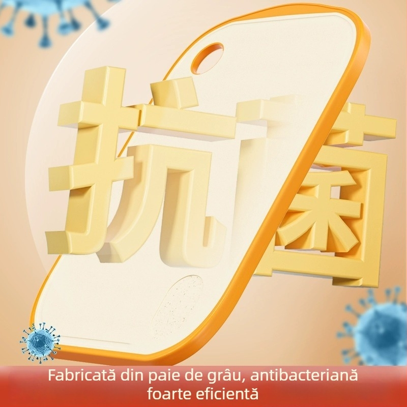 Tocător dublu fațet din paie de grâu, antibacterian și rezistent la mucegai, de calitate alimentară