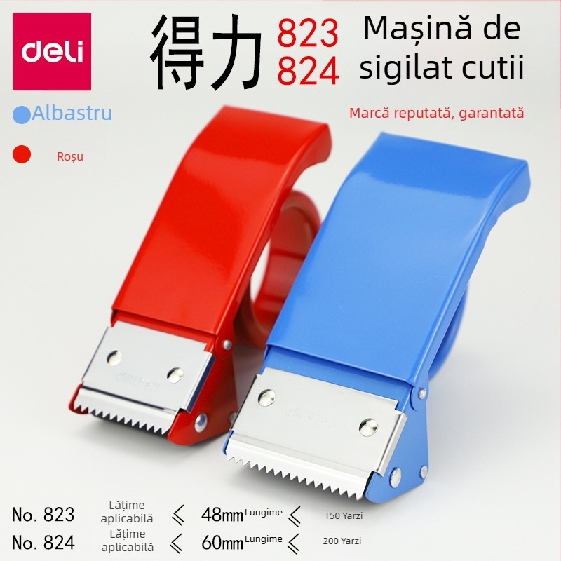 Dispenser de bandă transparent cu lamă pentru ambalare și sigilare, lățime 4,8
