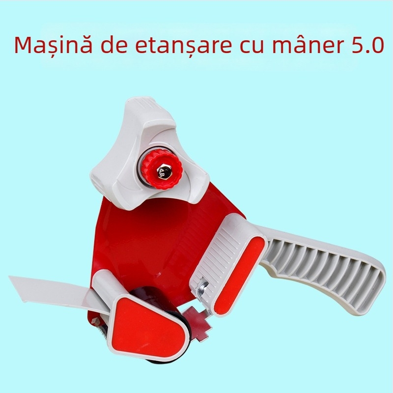 Tăietor de bandă transparentă de 5 cm, suport pentru bandă și sigiliu pentru cutii