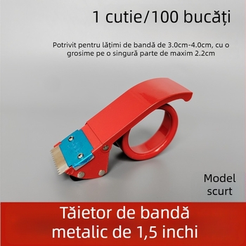 Închizător metalic pentru cutii, 1,5 inch, tăietor pentru bandă transparentă de 3,6 cm, lățime bandă 36 mm
