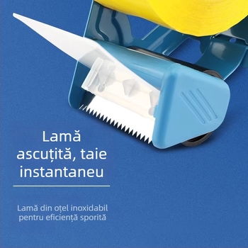 Unealtă manuală pentru sigilarea cutiilor cu bandă transparentă lată de 5 cm și lamă de tăiere