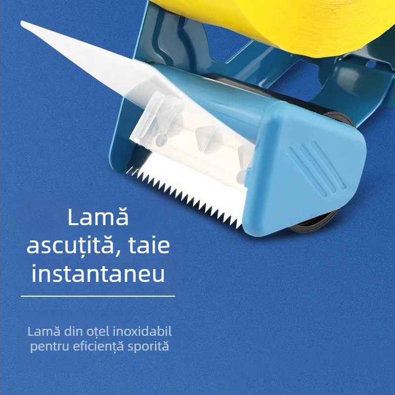 Unealtă manuală pentru sigilarea cutiilor cu bandă transparentă lată de 5 cm și lamă de tăiere