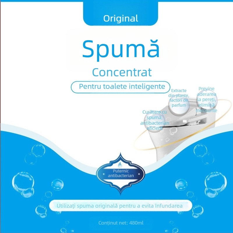Capac de toaletă inteligent cu scut de spumă, împotriva mirosurilor, antibacterian și rezistent la stropiri