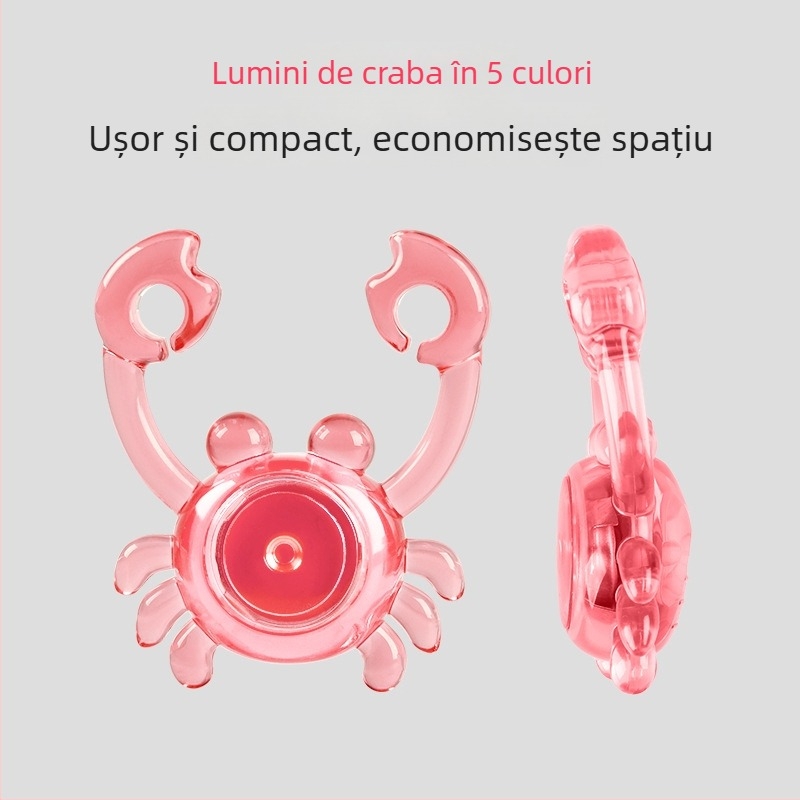 Lampă posterioară pentru bicicletă, design crab creativ, pentru plimbări nocturne, impermeabilă, baterie cu durată lungă, pentru biciclete de munte și de oraș