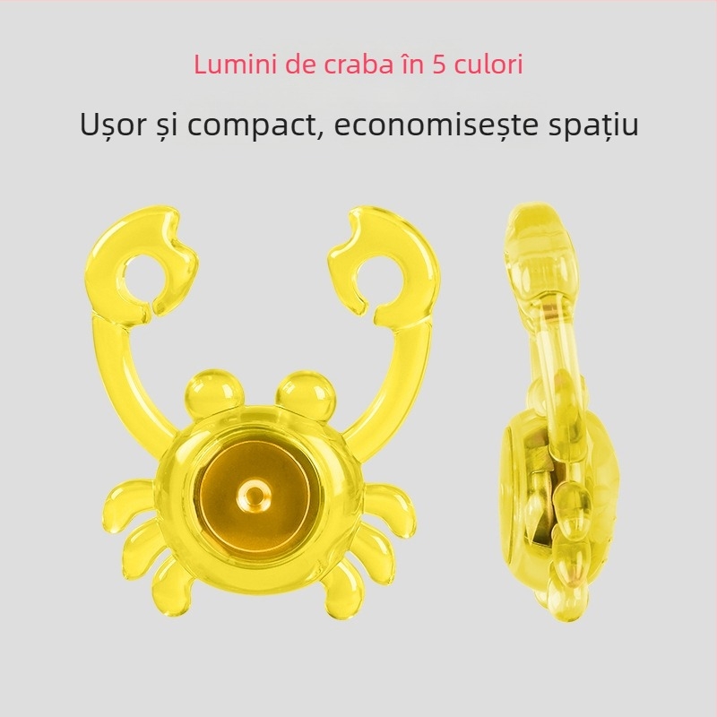 Lampă posterioară pentru bicicletă, design crab creativ, pentru plimbări nocturne, impermeabilă, baterie cu durată lungă, pentru biciclete de munte și de oraș