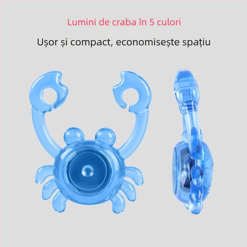 Lampă posterioară pentru bicicletă, design crab creativ, pentru plimbări nocturne, impermeabilă, baterie cu durată lungă, pentru biciclete de munte și de oraș