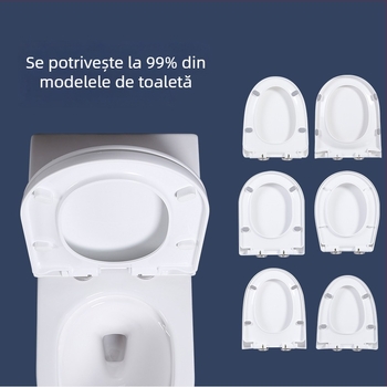 Capac de toaletă antibacterian, rezistent la mucegai, universal pentru uz casnic, inel din urea-formaldehidă, închidere lentă