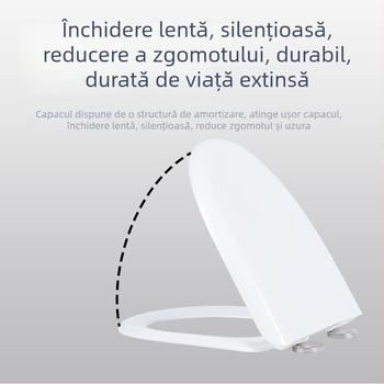 Capac de toaletă antibacterian, rezistent la mucegai, universal pentru uz casnic, inel din urea-formaldehidă, închidere lentă