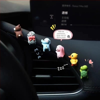 Decorațiuni pentru interior auto, ornamente pentru consola centrală, accesorii din rășină în stil desen animat