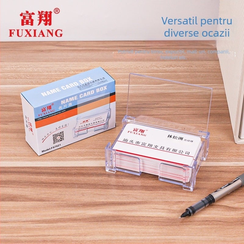 Fuxiang Suport transparent pentru cărți de vizită, birou, pentru expoziții, organizator cu mai multe niveluri