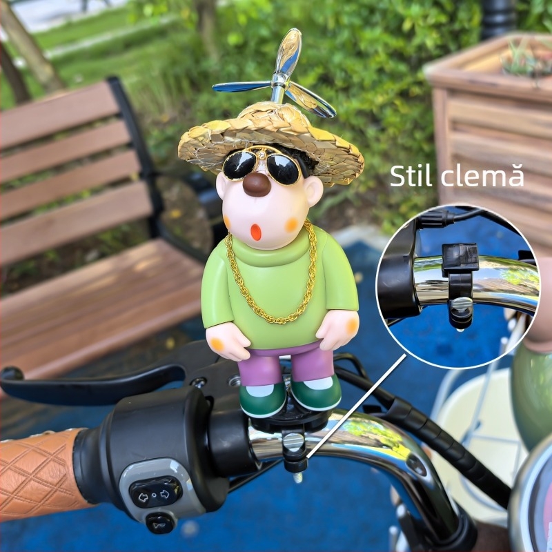 Figurină din plastic Fat Tiger, ornament auto cu cap înclinat, pentru mașini, motociclete și biciclete