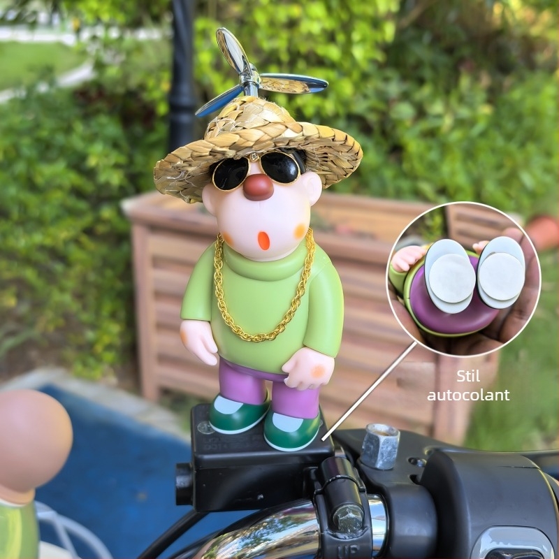 Figurină din plastic Fat Tiger, ornament auto cu cap înclinat, pentru mașini, motociclete și biciclete