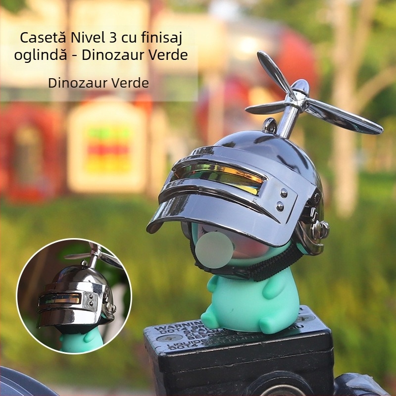 Decorațiune pentru motocicletă: pluș pisicuță din cauciuc, cu motiv dragonfly, accesoriu pentru cască ce luminează