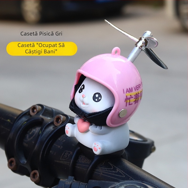 Decorațiune pentru motocicletă: pluș pisicuță din cauciuc, cu motiv dragonfly, accesoriu pentru cască ce luminează