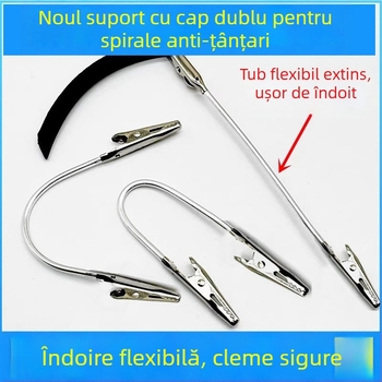 Suport dublu pentru Țânțari cu clips metalic pentru carduri, cleme universal crocodil, suport pentru bețișoare de tămâie, suport pentru clip, tub flexibil extins