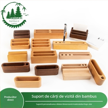 Bază din lemn de fag pentru calendar de birou, suport pentru carduri, cărți poștale, meniuri și notițe