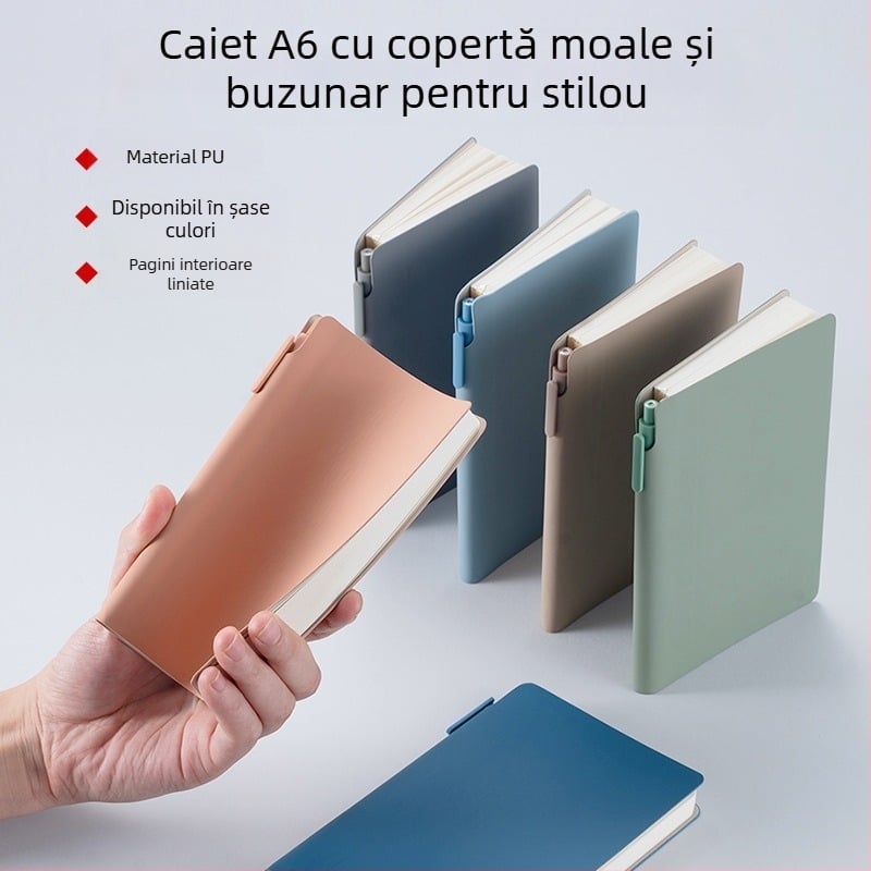 Caiet A6 cu pix, siglă personalizată, carnet de buzunar portabil