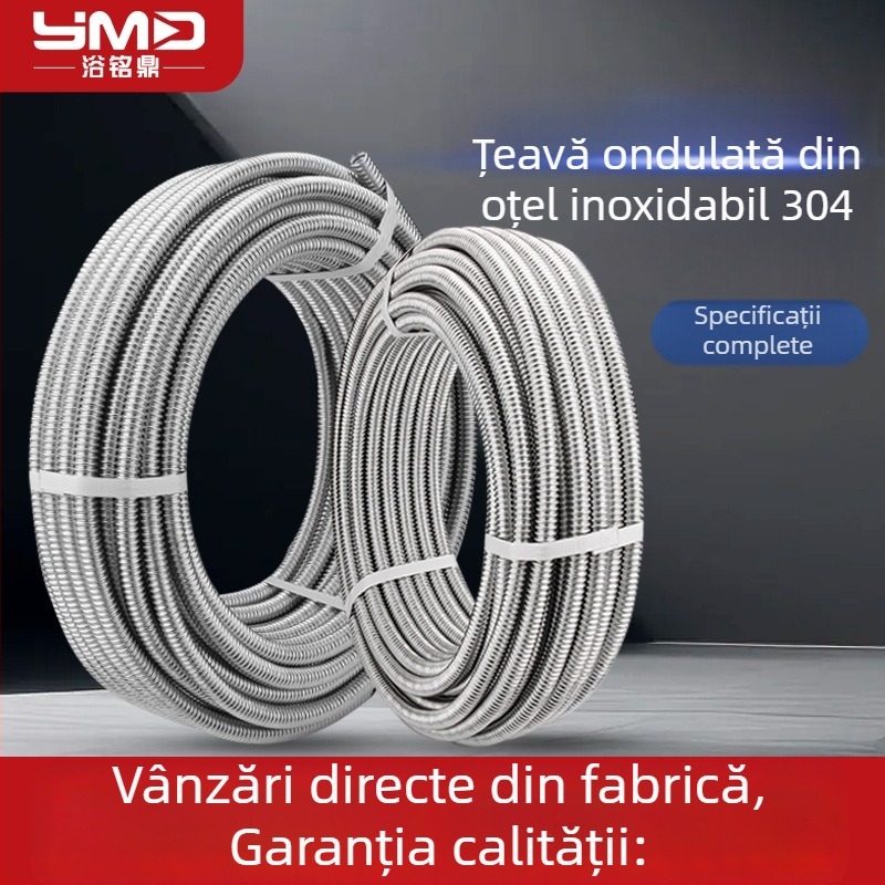 Furtun de alimentare din oțel inoxidabil 304, ondulat, pentru apă caldă și rece – pentru încălzitoare de apă, boilere montate pe perete, toalete și instalații solare