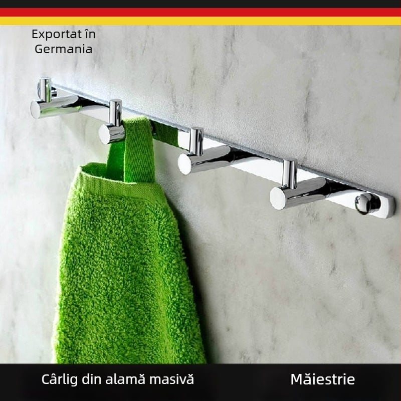 Cârlig de ușă din cupru, cu cap rotund, accesorii cromate pentru baie pentru hoteluri