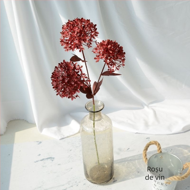 Buchet de hortensie din plastic, ramură unică, decor pentru nuntă și casă