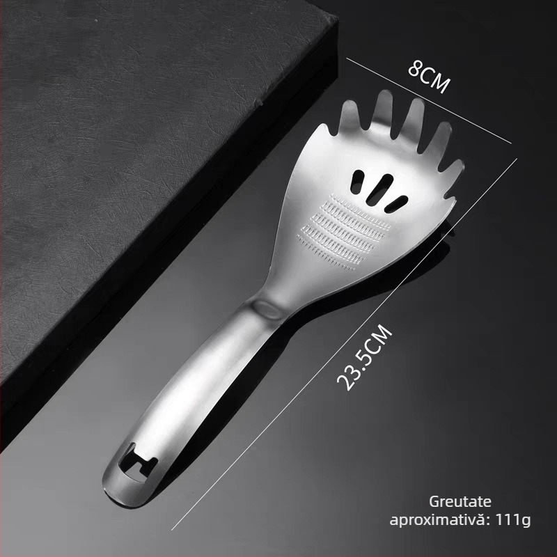 Lingură pentru hrănire bebe din oțel inoxidabil 304 cu răzuitor, deschizător de sticle, separator de albuș, lingură multifuncțională 5 în 1