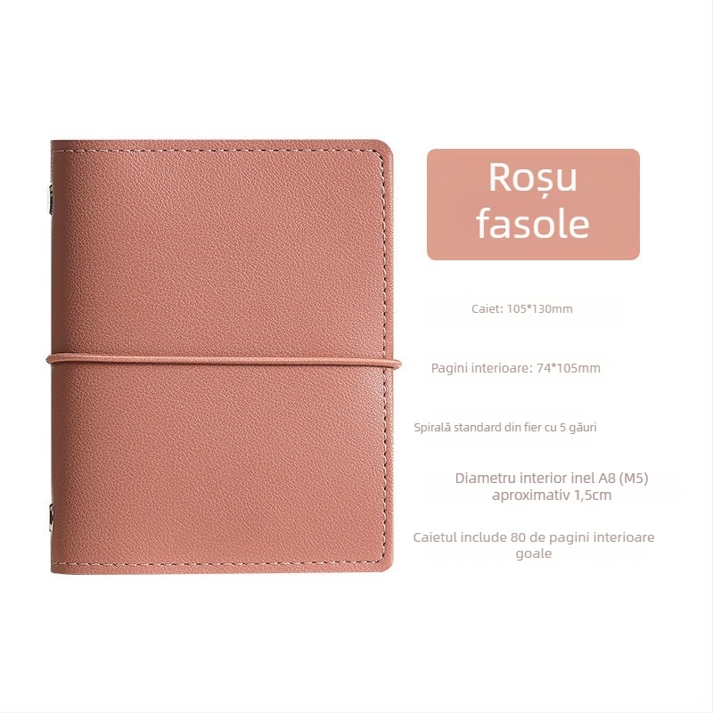 Notițe M5 Mini cu husă și curea, opțiune logo; pentru elevi – desen și caiet cu foi detașabile