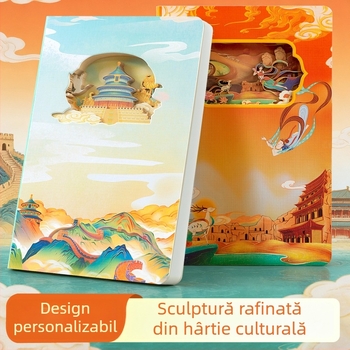 Jurnal de călătorie cu decupaje 3D din hârtie, design cultural creativ